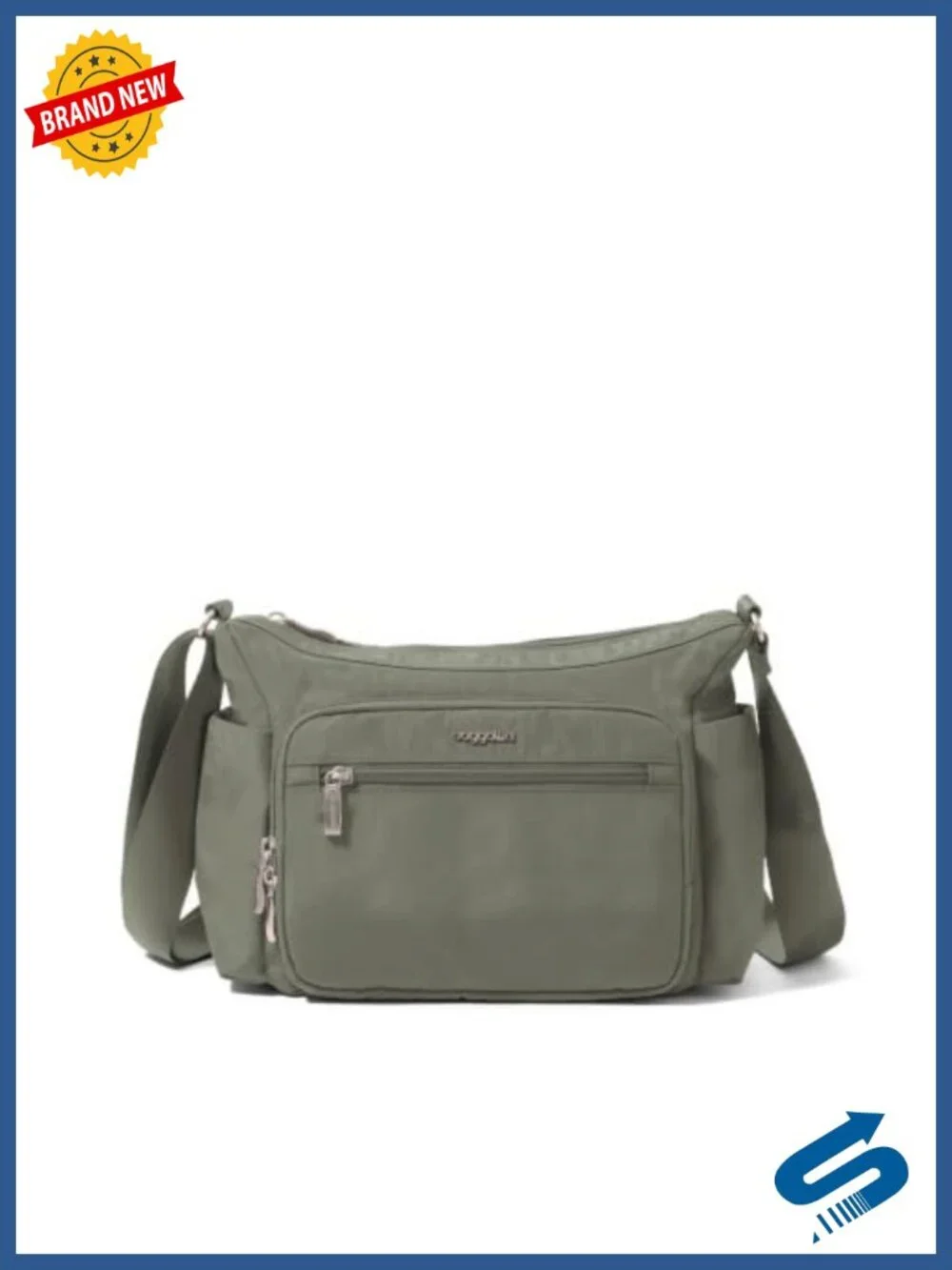 Nylon Hobo Crossbody Bag with RFID Wallet and Water Bottle Holder